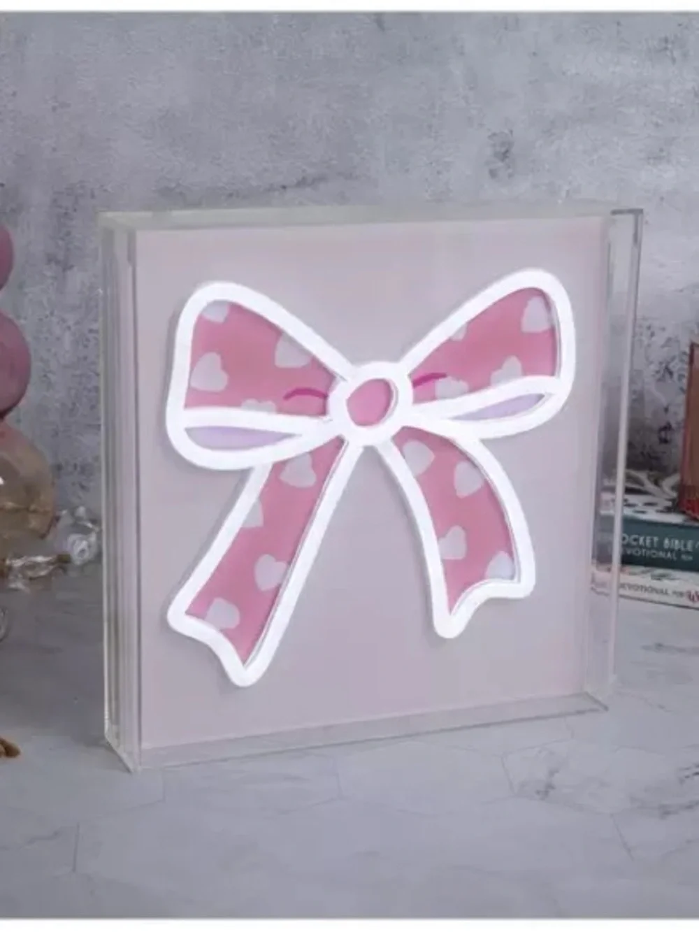 Pink Bow LED Neon Sign